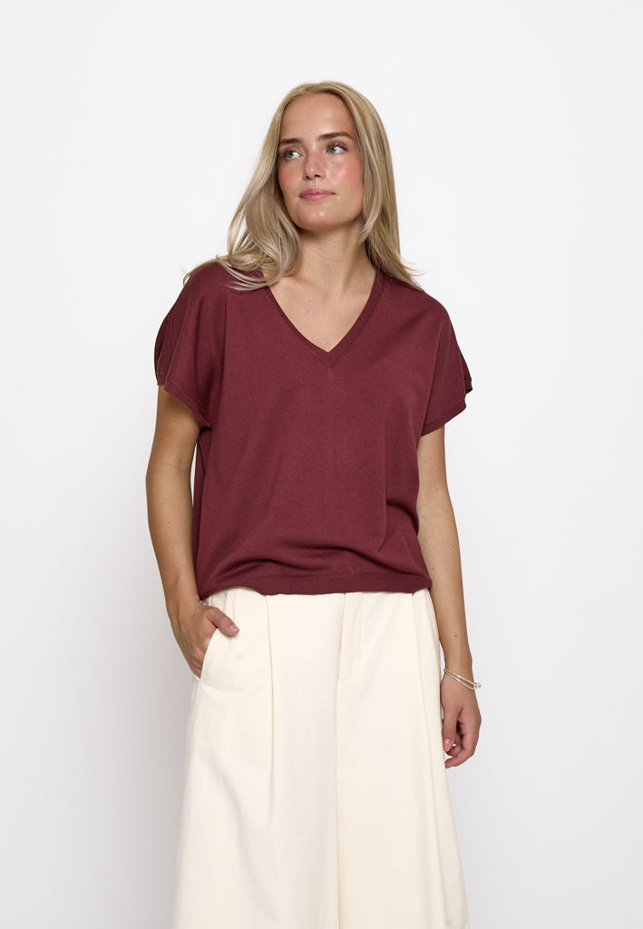 Minus MSPeyton Batsleeve Knit T-Shirt Pullover 4009 Andorra Red