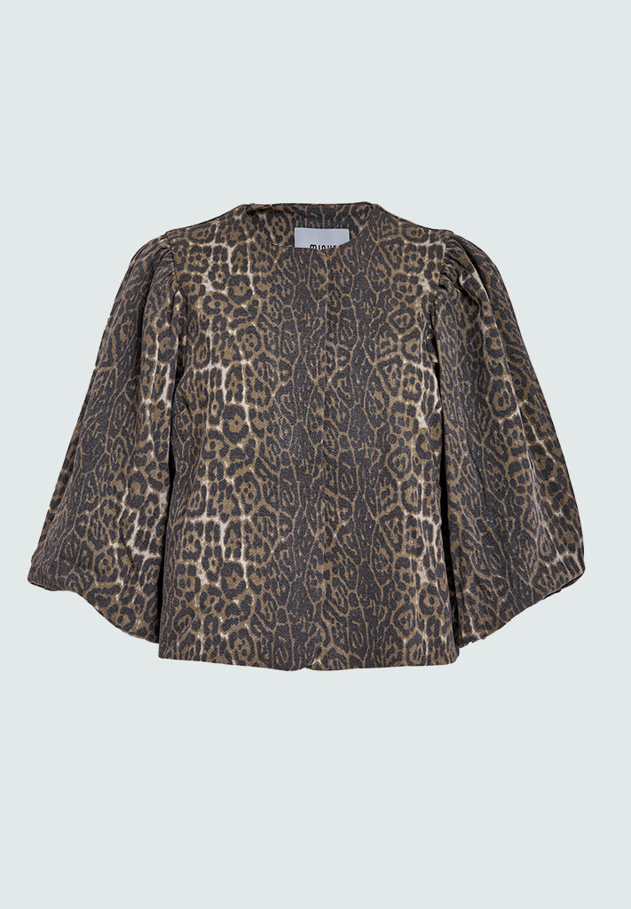 Minus MSRana Short Jacket Jacket 9011P Brown Leo Print