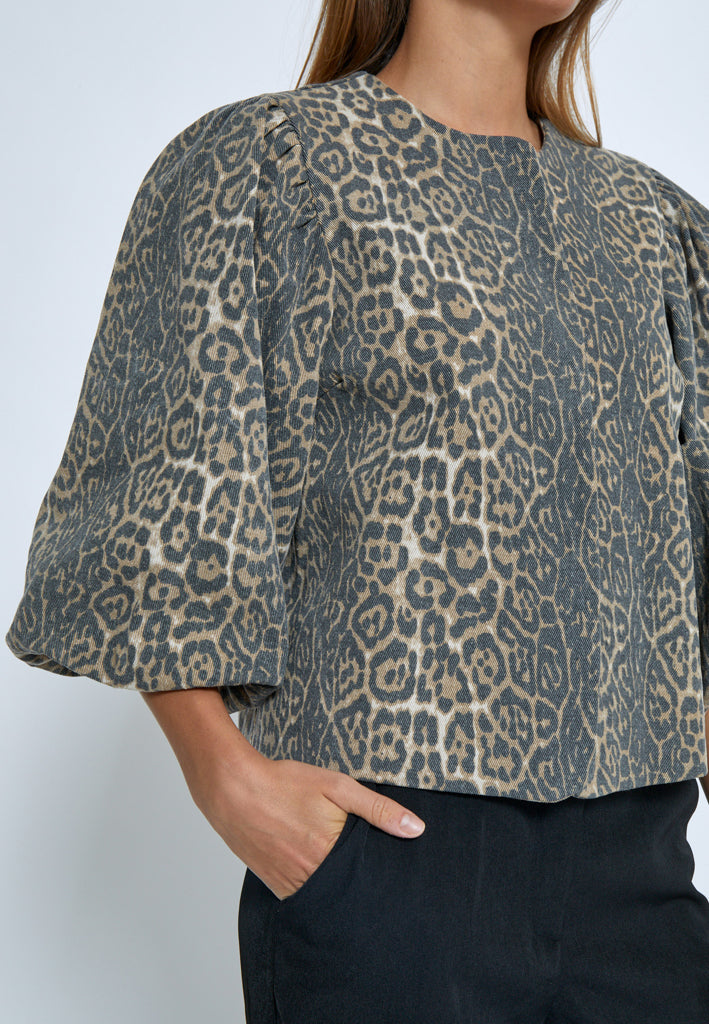 Minus MSRana Short Jacket Jacket 9011P Brown Leo Print