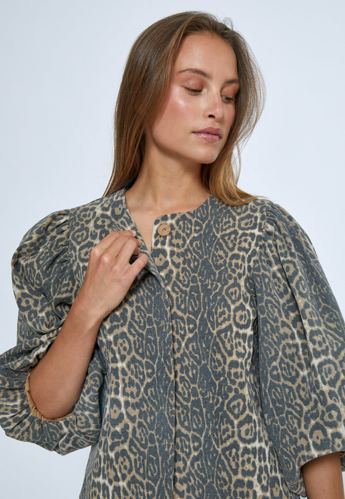 Minus MSRana Short Jacket Jacket 9011P Brown Leo Print