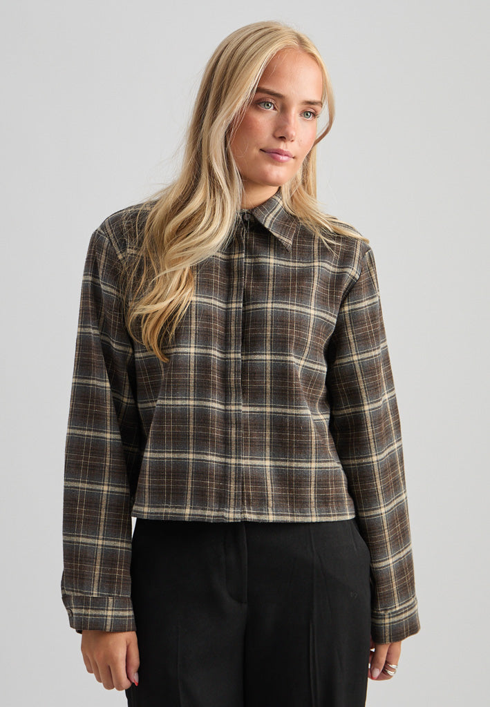 Minus MSRegine Shirt Shirt 3681C Tiramisu Checked