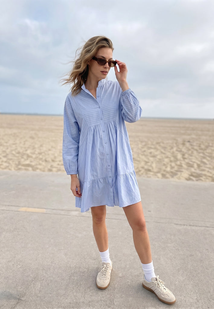 Minus MSRikke Dress Dress 2284S Skyway Blue Stripe
