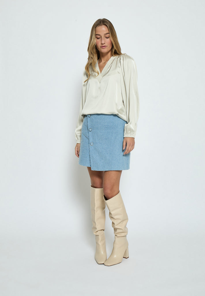 Minus MSSelva V Blouse Blouse 0175 Light Birch