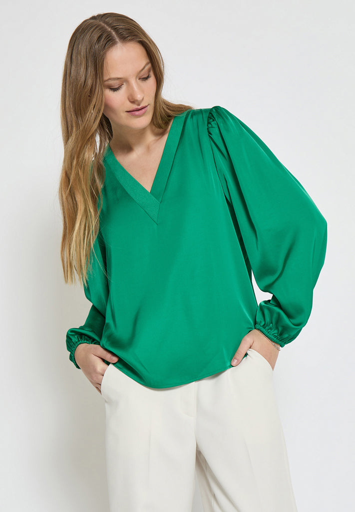 Minus MSSelva V Blouse Blouse 3384 Golf Green