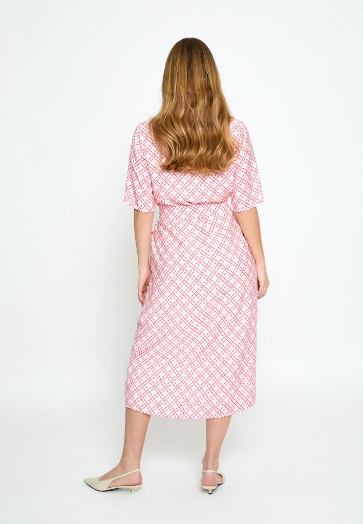 Minus MSSelvine v- Neck Dress Dress 4019P Prism Pink Print