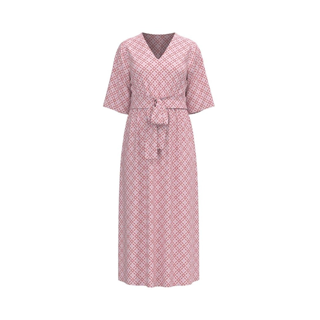 Minus MSSelvine v- Neck Dress Dress 4019P Prism Pink Print