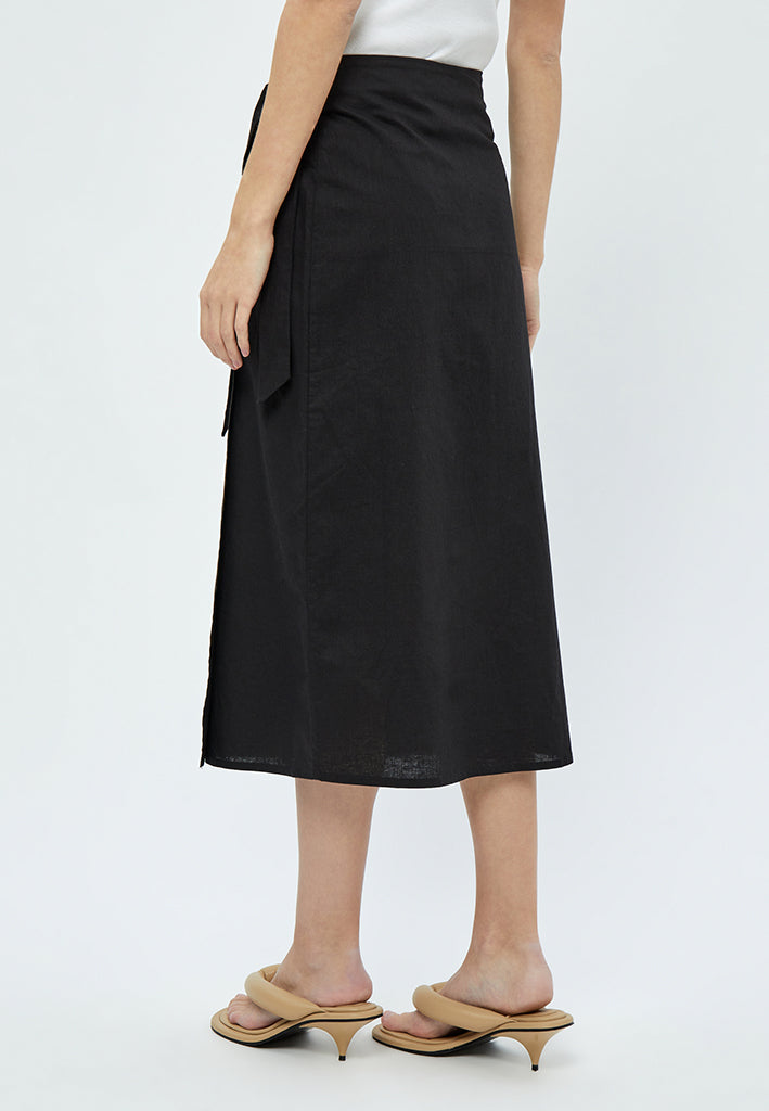 Minus MSShelba Linen Wrap Skirt Skirt 100 Black