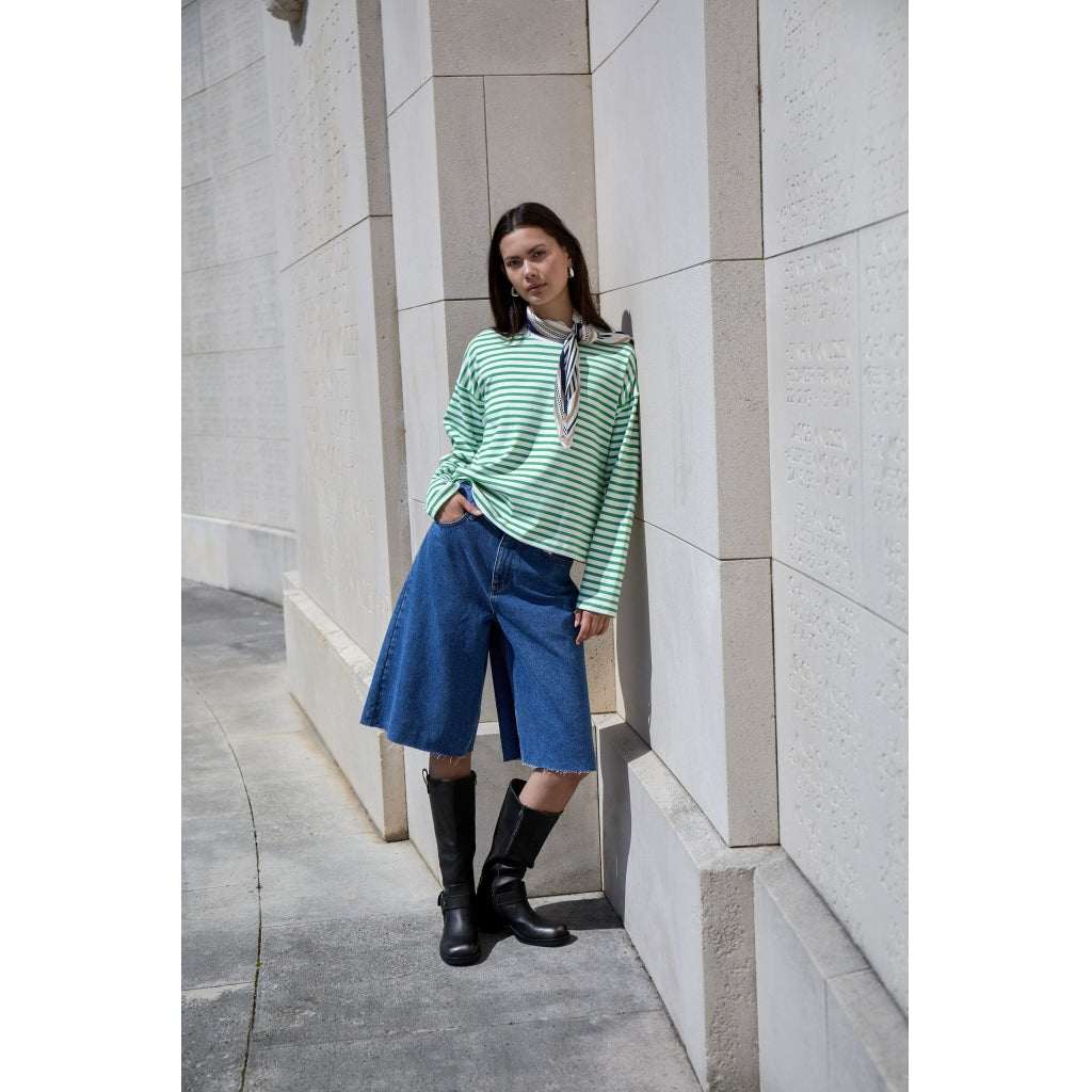 Minus MSSiri Silk Scarf Scarf 2994S SKY CAPTAIN STRIPE