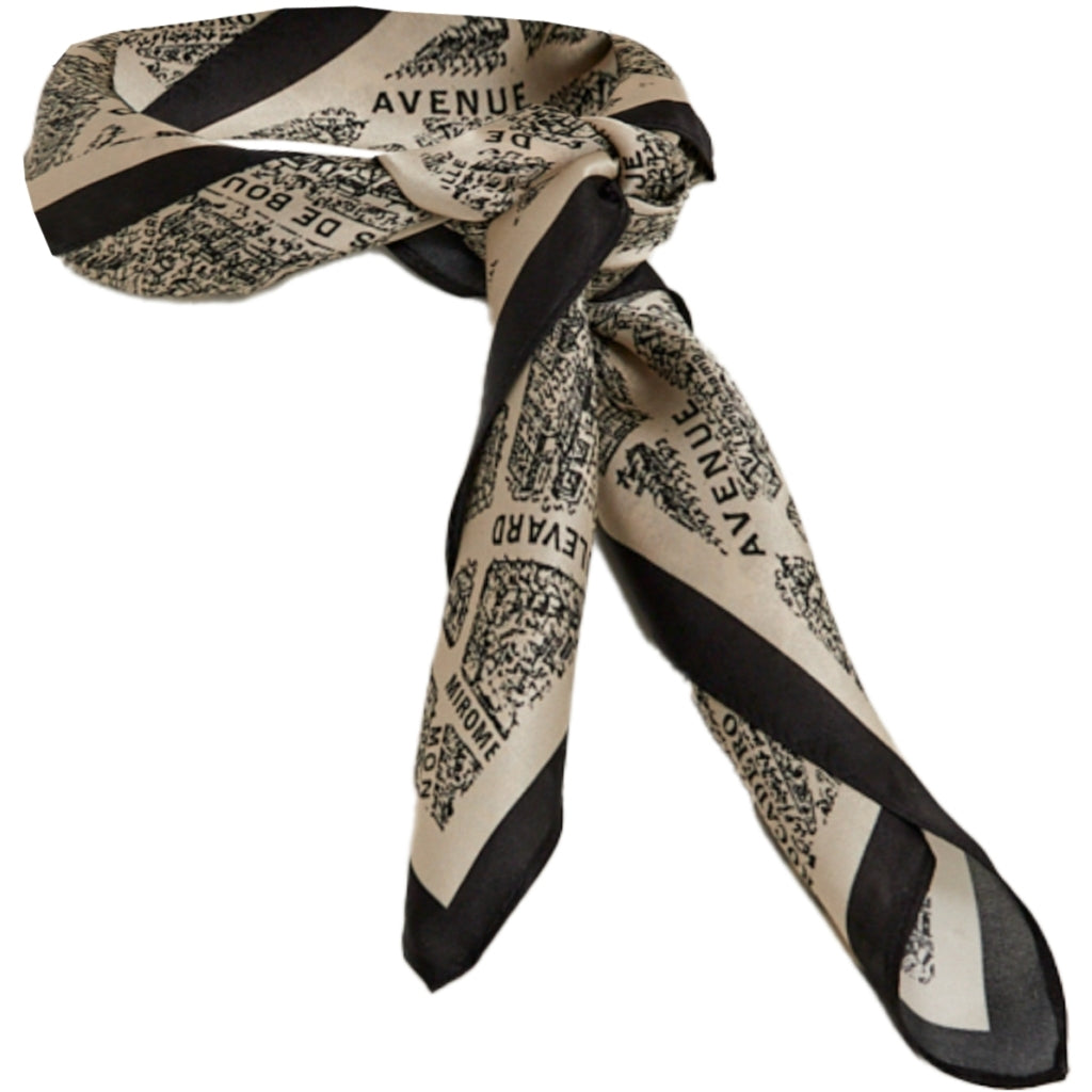 Minus MSSiri Silk Scarf Scarf 9015P Sand Gray Print