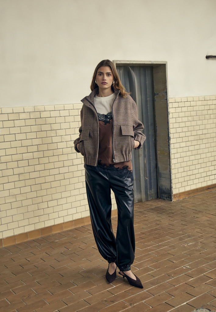 Minus MSSolay Jacket Jacket 3681C Tiramisu Checked