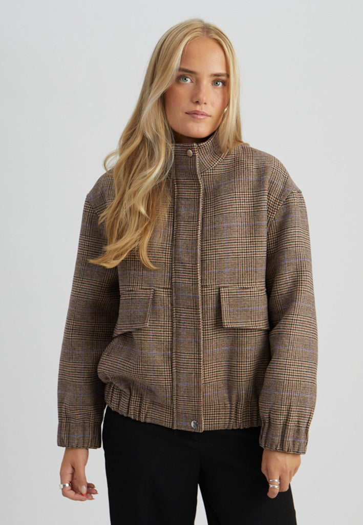 Minus MSSolay Jacket Jacket 3681C Tiramisu Checked