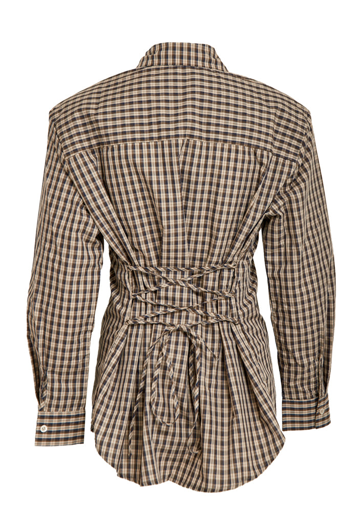 Minus MSSylvie Shirt Shirt 3681C Tiramisu Checked