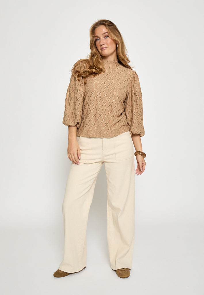 Minus MSTindera Blouse Blouse 742 Biscuit brown