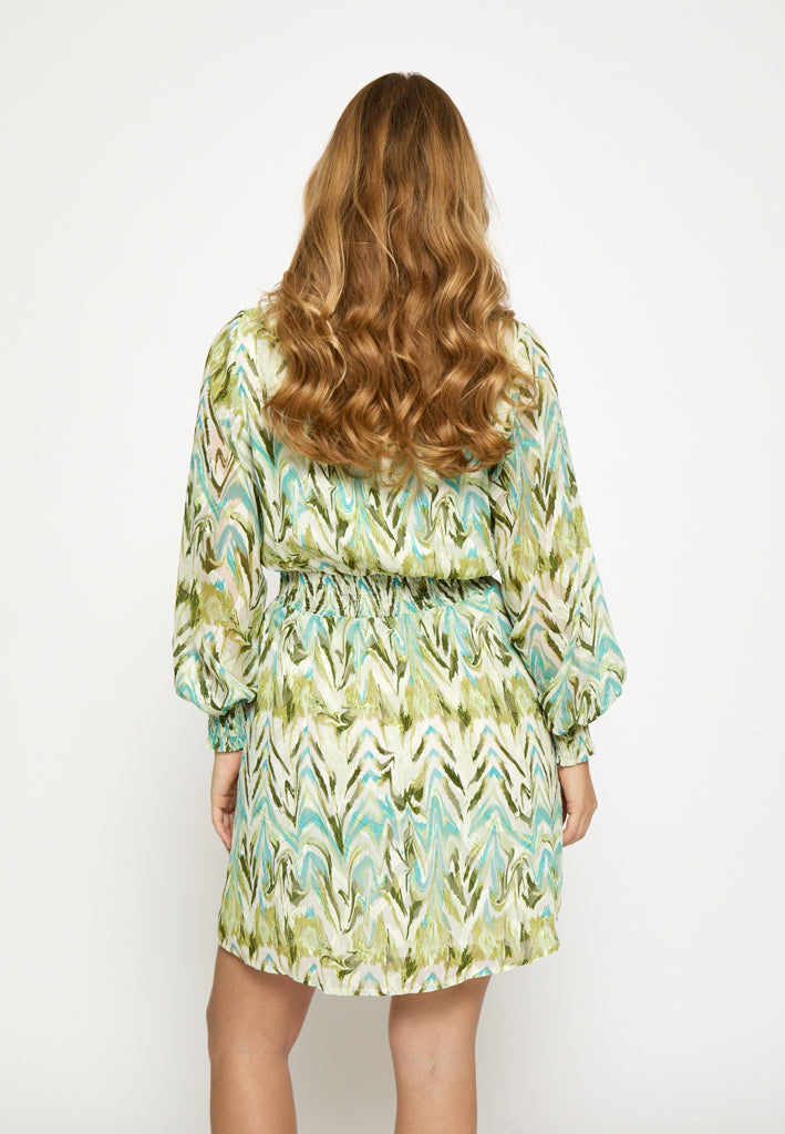 Minus MSValmia Dress Dress 3987P Olive Branch Print