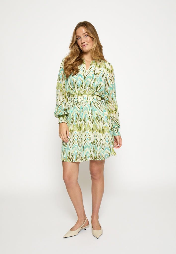 Minus MSValmia Dress Dress 3987P Olive Branch Print