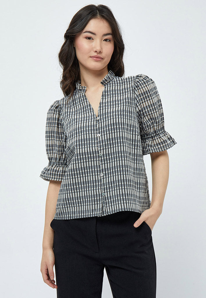 Minus MSVendia Blouse Blouse 9303C Black Checked