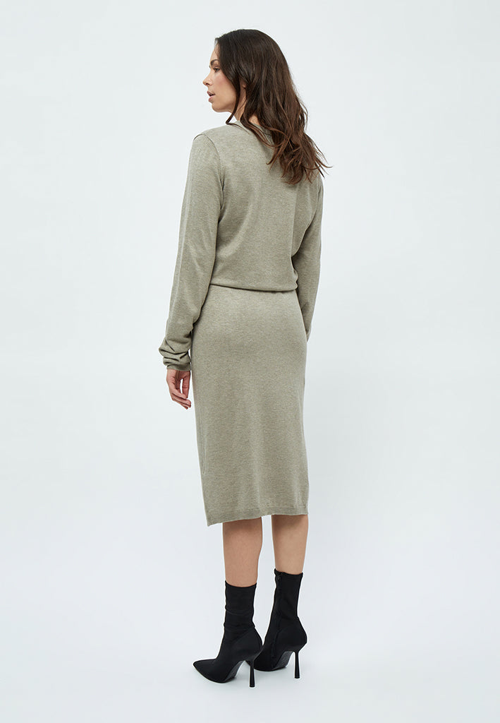 Minus MSVilena Knit Dress Dress 399 Wood Smoke Melange