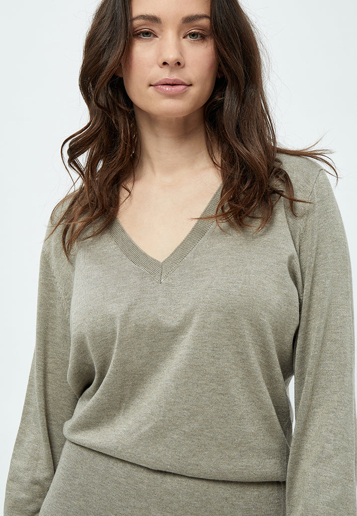 Minus MSVilena Knit Dress Dress 399 Wood Smoke Melange