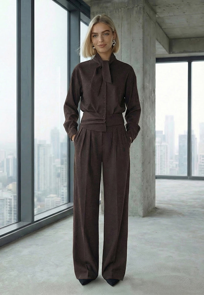 Minus MSViona Mid Waist Pant Pant 5618 Bracken Brown