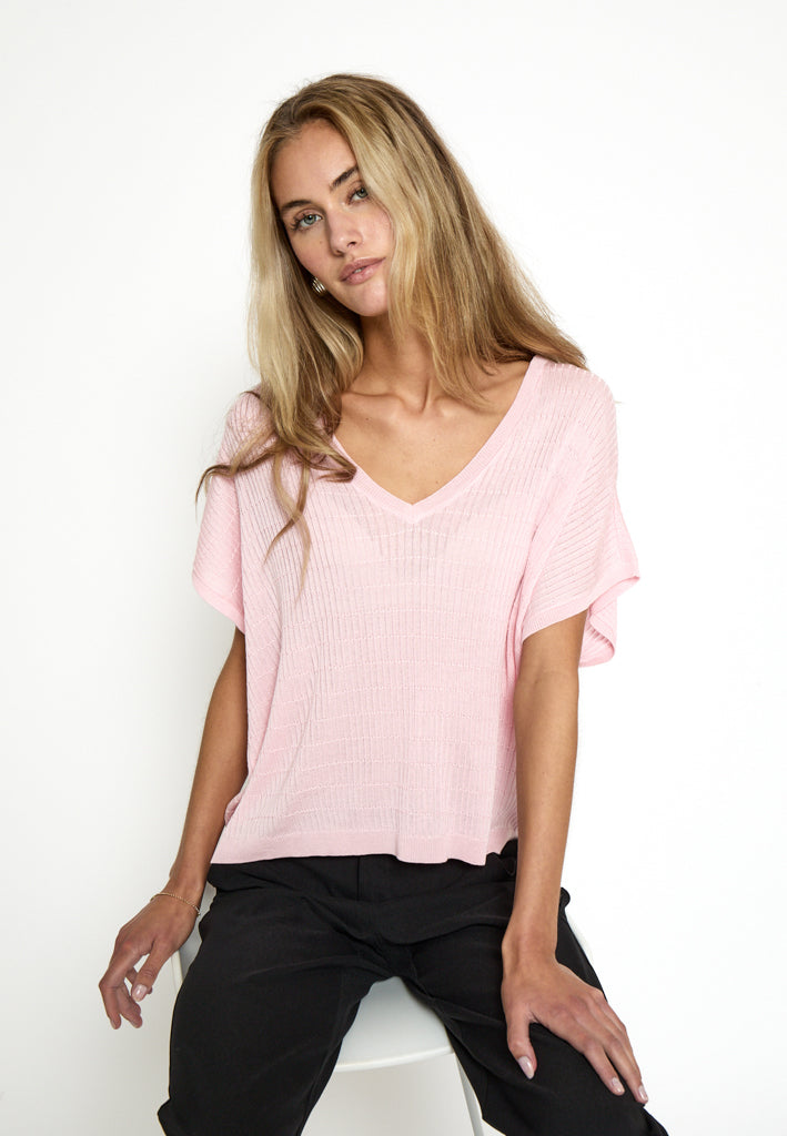 Minus MSVivi Batsleeve Knit T-Shirt T-Shirt 6029 Orchid Pink