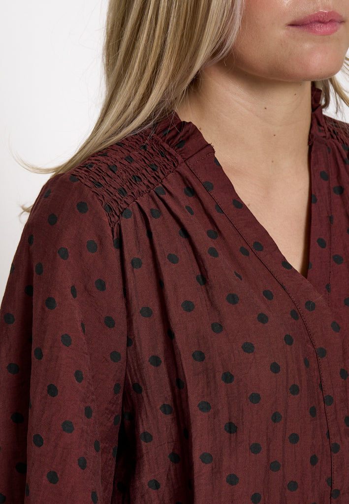 Minus MSViviana V- Neck Blouse Blouse 4009 Andorra Red
