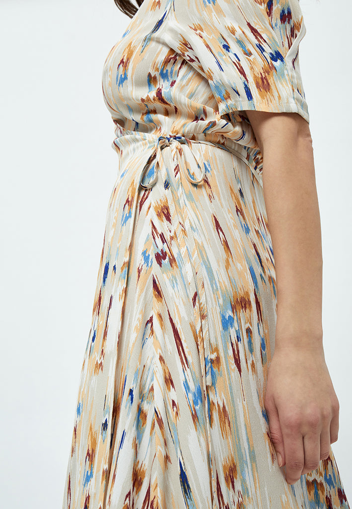 Peppercorn Mahogany Mena Midi Dress Dress 2105P Feather Gray Print
