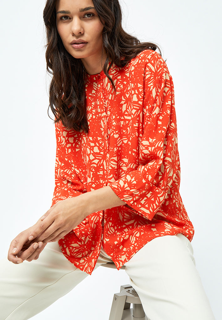 Peppercorn Millie Shirt Shirt 6722P Intense Orange Print
