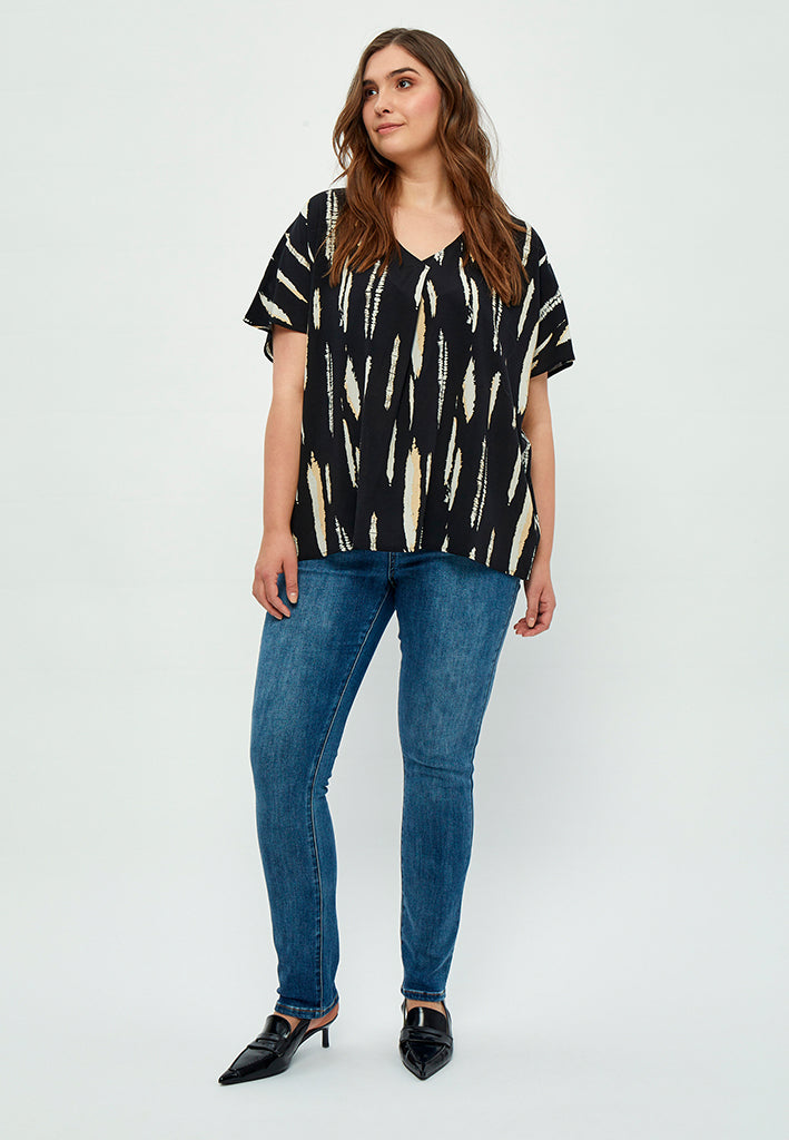Peppercorn Nalia Elara Blouse Curve Blouse 0273P Warm Sand Print