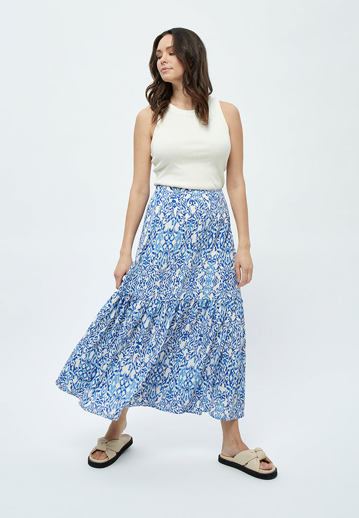 Peppercorn Nicoline Maxi Skirt Skirt 2993P Marina Blue Print