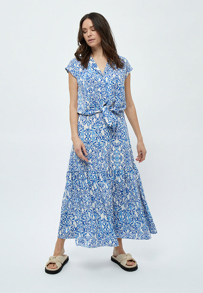 Peppercorn Nicoline Maxi Skirt Skirt 2993P Marina Blue Print