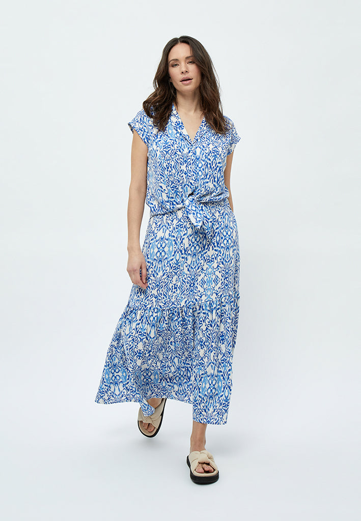 Peppercorn Nicoline Sleeveless Shirt Shirt 2993P Marina Blue Print