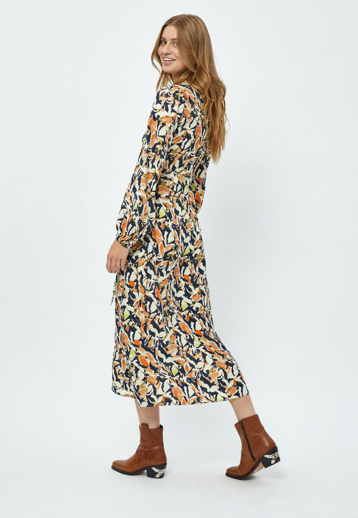 Peppercorn Odette Midi Wrap Dress Dress 2958P Jet Black Print