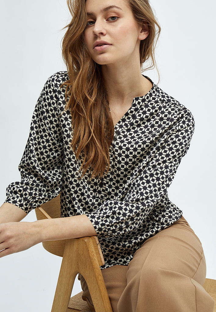 Peppercorn Odine Blouse Blouse 9000P Black Print