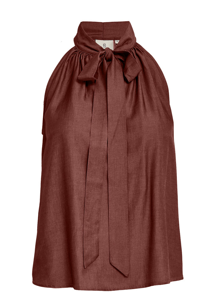 Peppercorn PCBea Halterneck Top Top 1008M Maroon Red mel.