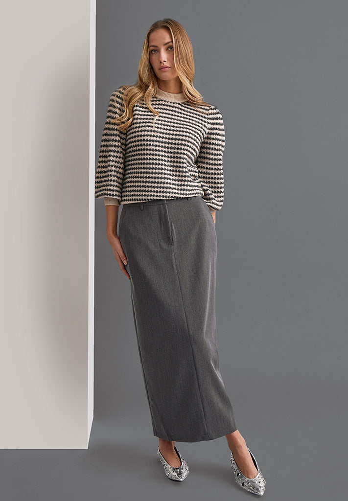 Peppercorn PCBrenda Tailored Skirt Skirt 127M Dark Grey Melange