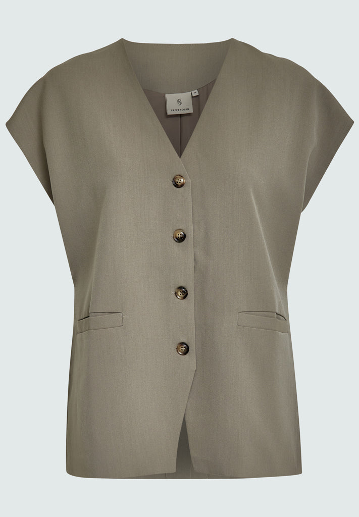 Peppercorn PCBrenda Tailored Vest Vest 0178 Winter Twig Sand