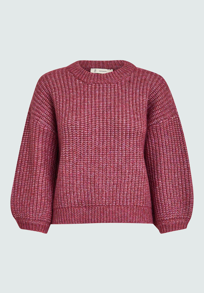 Peppercorn PCCori 3/4 Sleeve Knit Pullover Pullover 652M Karanda Red Melange