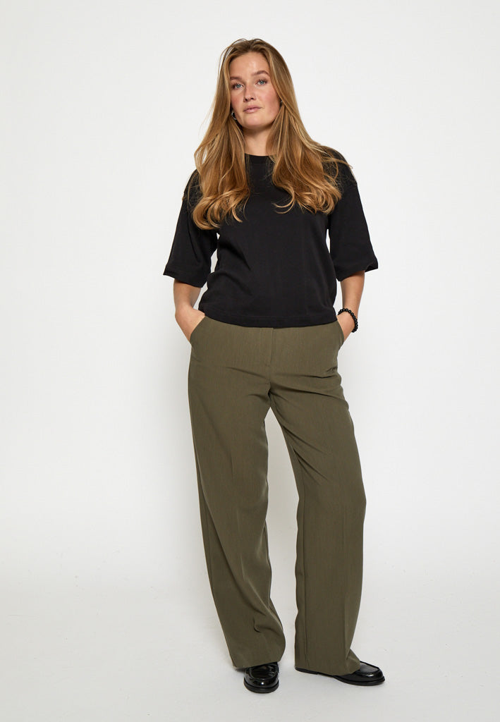 Peppercorn PCDelia Mid Waisted Straight Pant Pant 3627 Grape Leaf