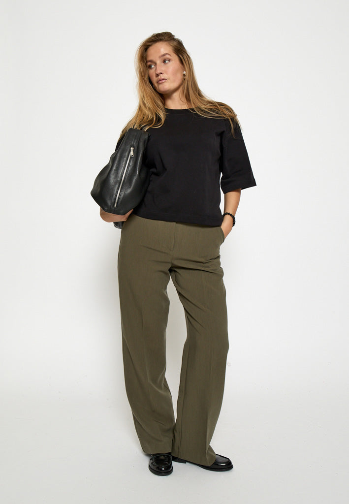 Peppercorn PCDelia Mid Waisted Straight Pant Pant 3627 Grape Leaf