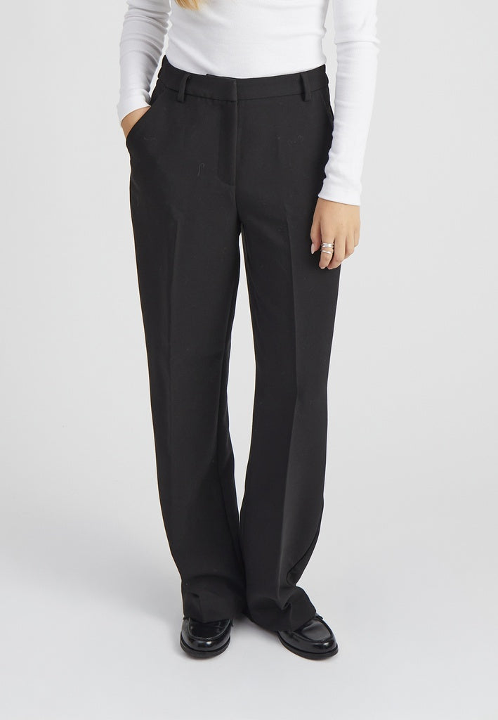 Peppercorn PCDelia Mid Waisted Straight Pant Pant 9000 Black