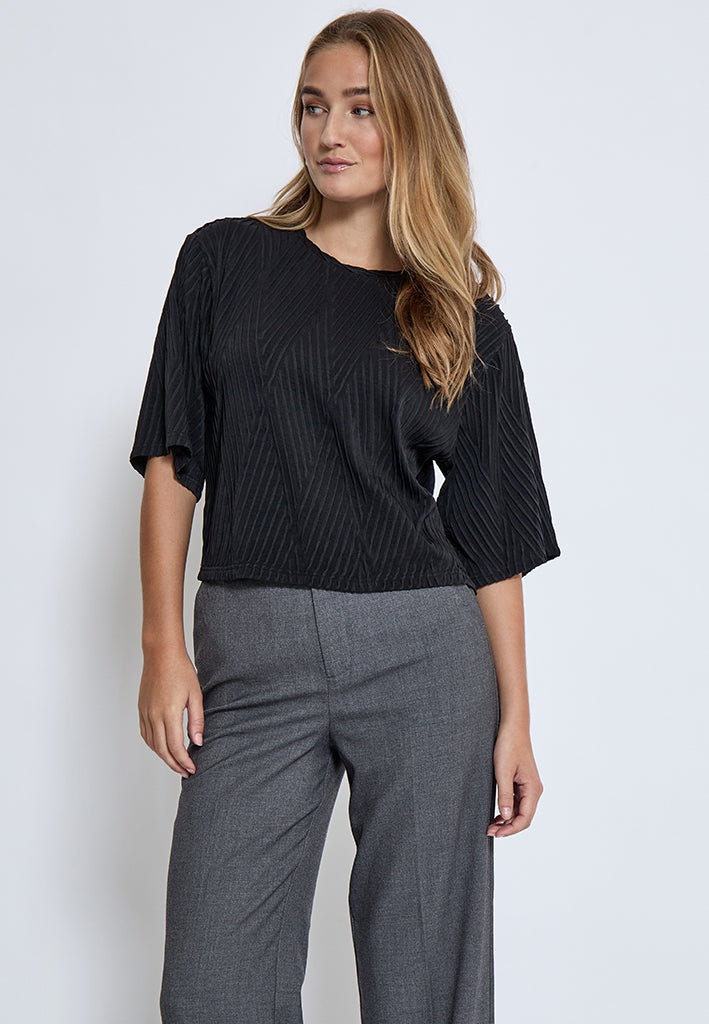 Peppercorn PCDove Structured Top T-Shirt 9000 Black