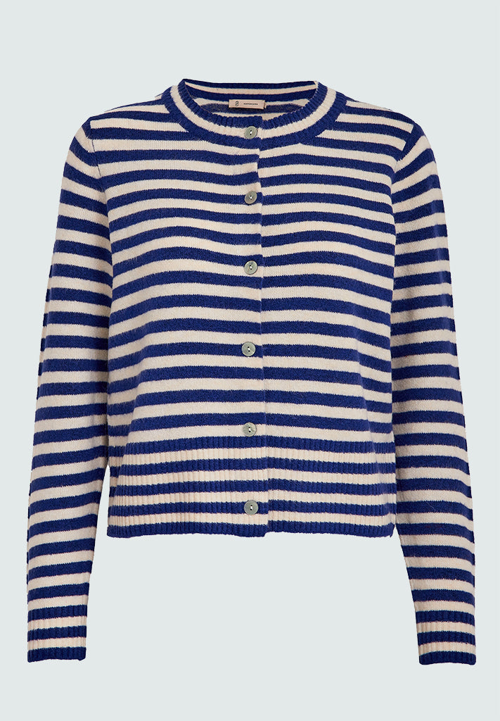 Peppercorn PCFabienne Short Cardigan Cardigans 1380S Navy Peony Stripe