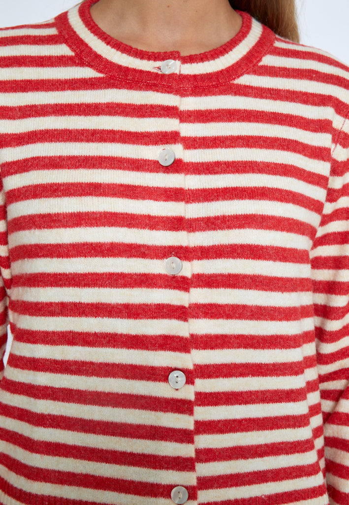 Peppercorn PCFabienne Short Cardigan Cardigans 4071 Grenadine Stripe