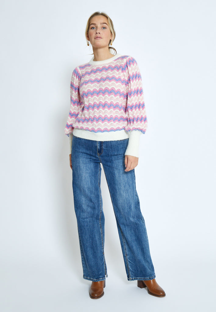 Peppercorn PCFilicia GRS O-Neck Pullover Pullover 4403S Peony Pink Stripe