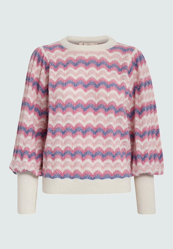 Peppercorn PCFilicia GRS O-Neck Pullover Pullover 4403S Peony Pink Stripe