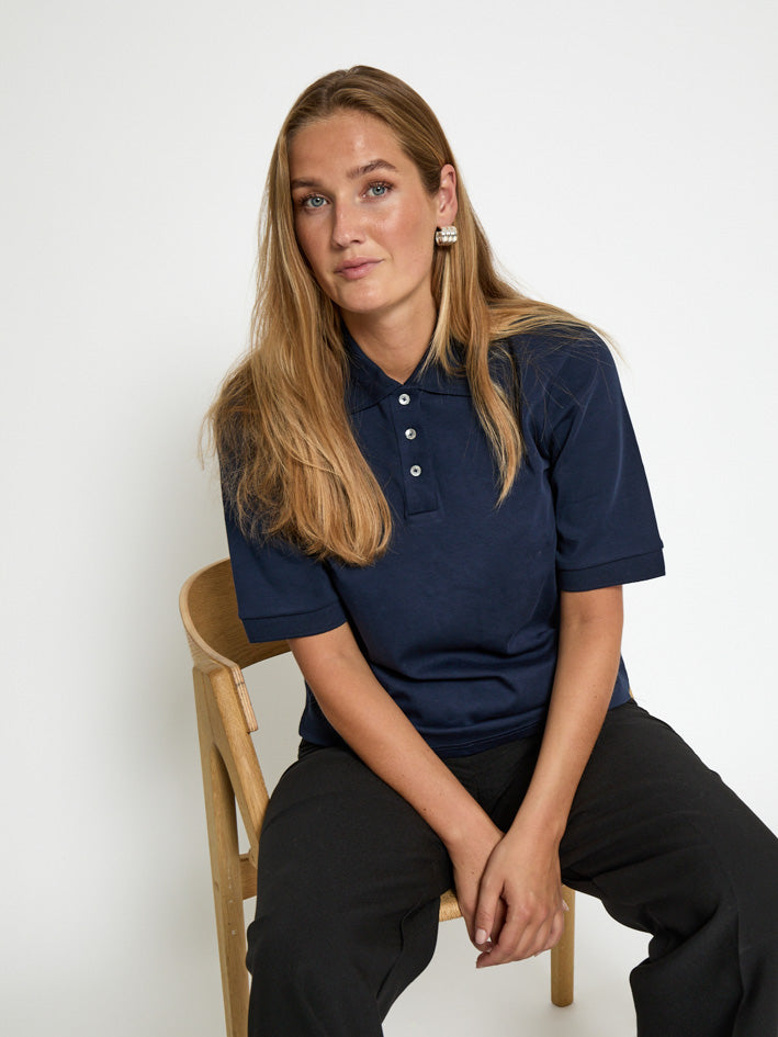 Peppercorn PCFiola GOTS Polo T-Shirt T-Shirt 5270 Black Iris