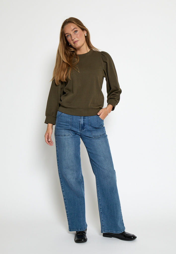 Peppercorn PCFiola GOTS Pufflsevee Blouse T-Shirt 3627 Grape Leaf