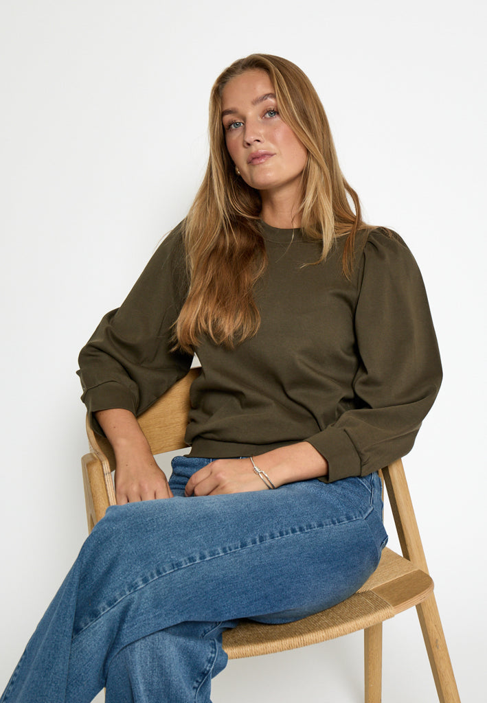 Peppercorn PCFiola GOTS Pufflsevee Blouse T-Shirt 3627 Grape Leaf