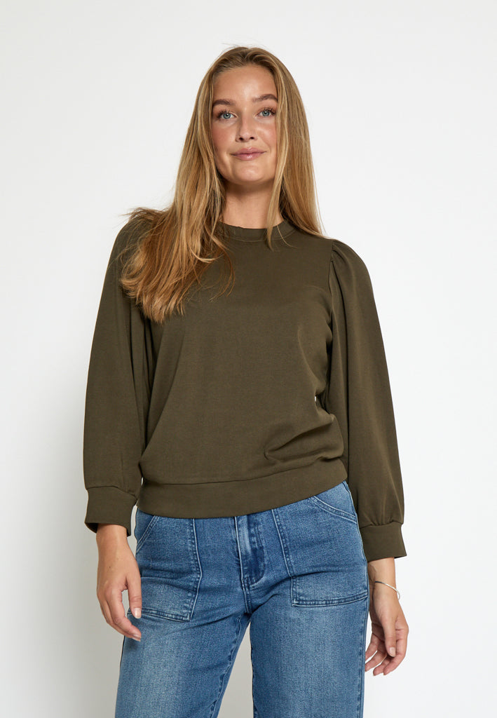 Peppercorn PCFiola GOTS Pufflsevee Blouse T-Shirt 3627 Grape Leaf