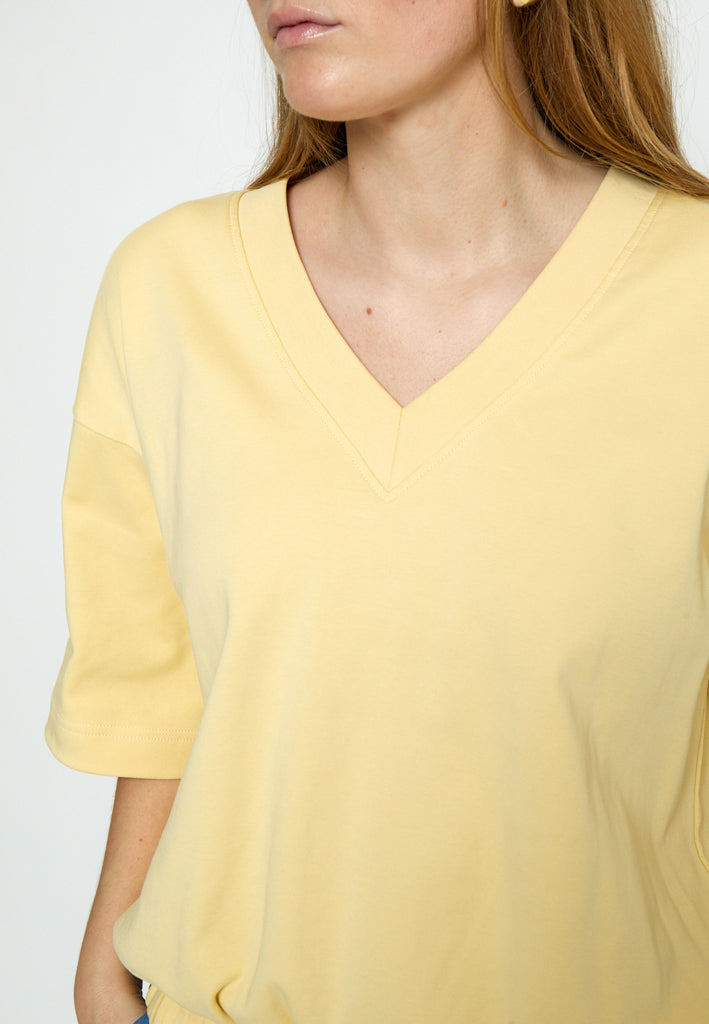 Peppercorn PCFiola GOTS V-neck Tshirt T-Shirt 267 Butter Yellow